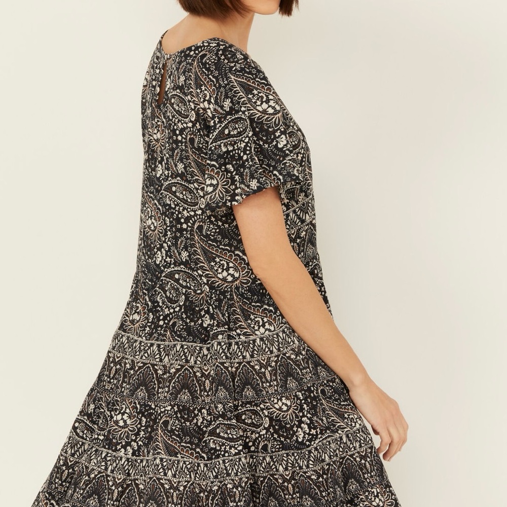 Bila 77 brand blue paisley western boho sun dress - Picture 3 of 8